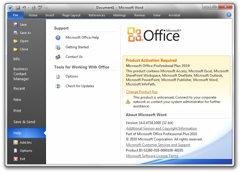 how to check microsoft office 2010 product key
