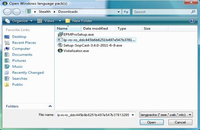 Windows Vista Install Language Bar